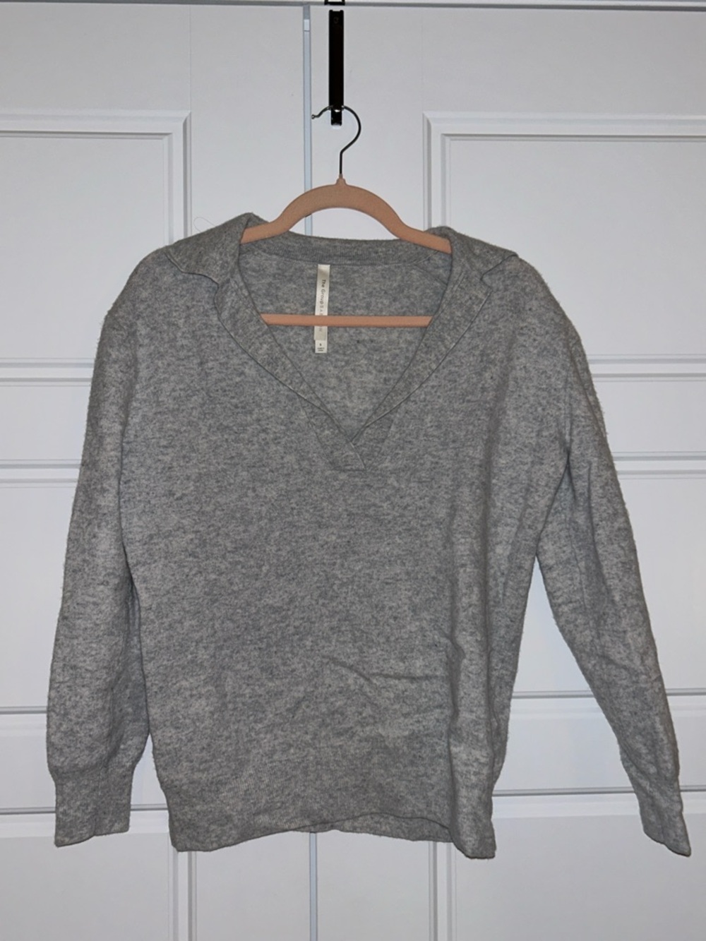 BABATON Grey V-Neck Pullover Sweater